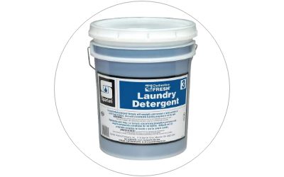 Clothesline Fresh Brand logo in a white circle with thin grey outline